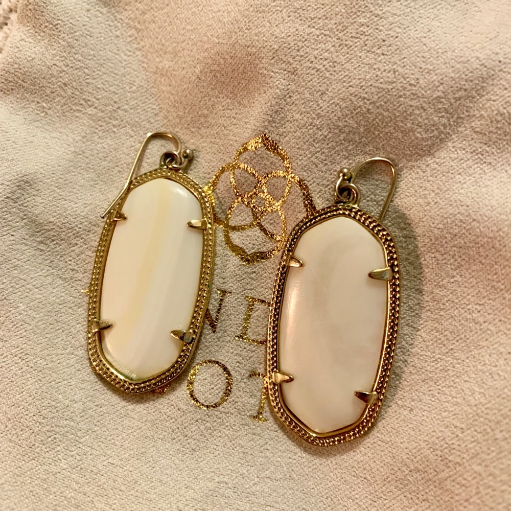 Elle Gold Drop Earrings White Kendra Scott